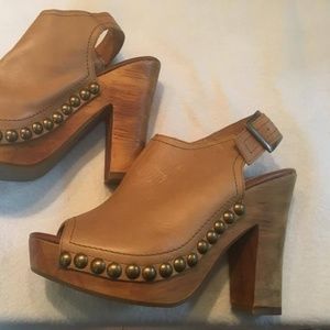 Naughty Monkey Leather Platform Peep Toes